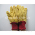 Golden Yellow Chore Glove Knitted Wrist Safety Gloves (DCD103)